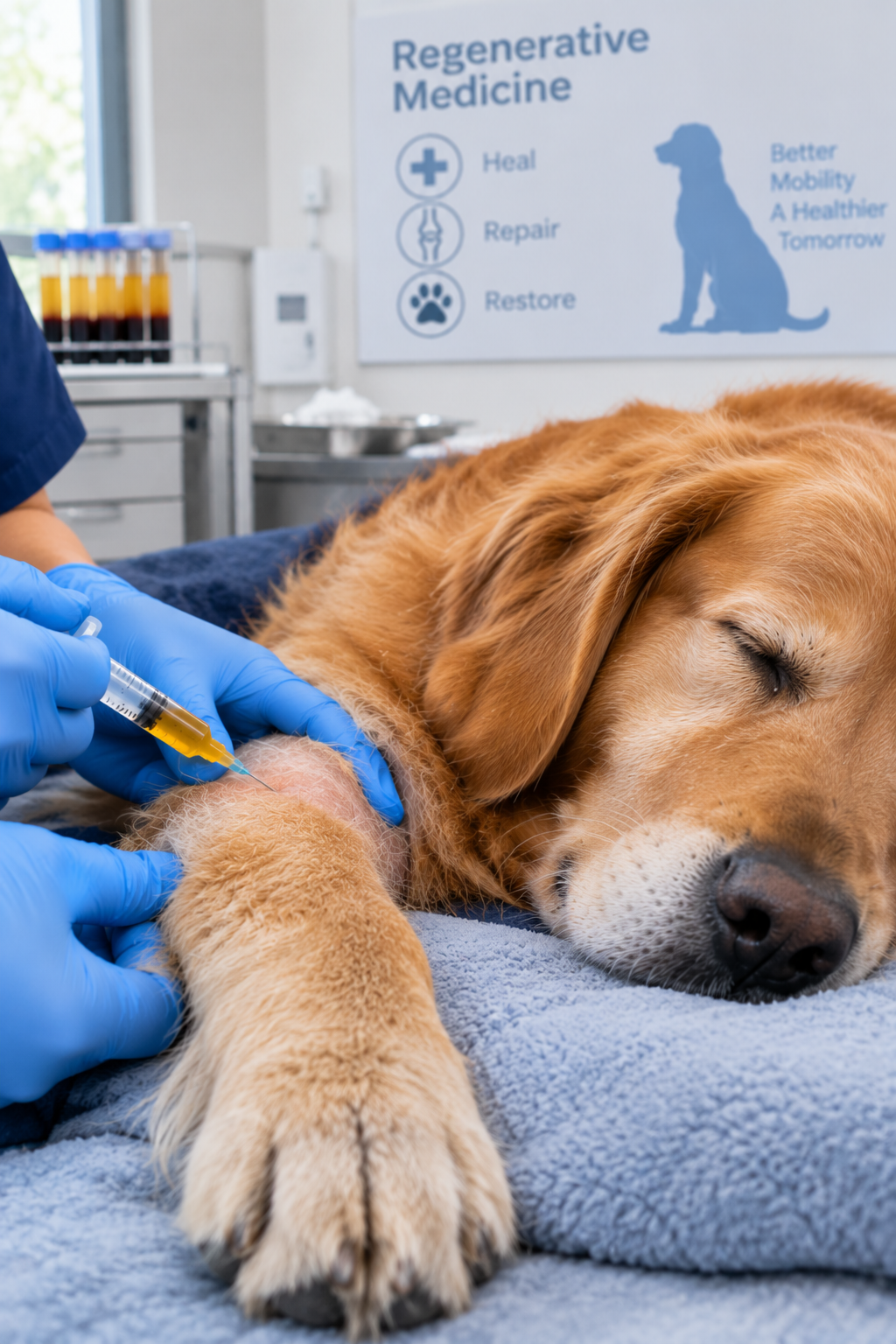 Golden Retriever Receiving Regenerative Treatment